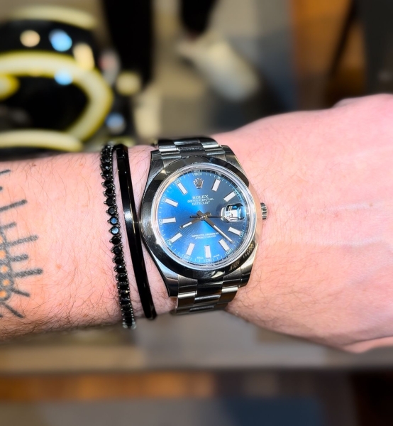 ROLEX DATEJUST 41MM VISOR AZUL!